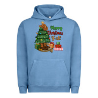 Pigment Pebble Blue merry christmas y'all Urban Hoodie - MaliasSmallBusiness