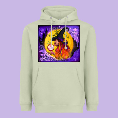 Witch With Crystal Ball Tumbler Heavyweight Hoodie Designed By Bundleandbundleshop