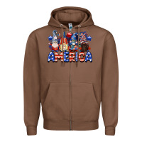 Chestnut America gnomes 4th of July Zipper Hoodie - CowGirlArtShop