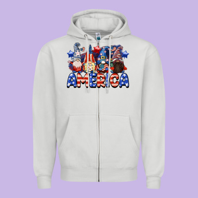 America Gnomes 4th Of July Zipper Hoodie Designed By Cowgirlartshop