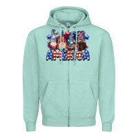 Seafoam America gnomes 4th of July Zipper Hoodie - CowGirlArtShop