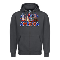 Smoke America gnomes 4th of July Zipper Hoodie - CowGirlArtShop