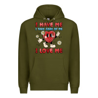 Army Green i have me i take care of me i love me Premium Hoodie - MaliasSmallBusiness