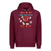 Burgundy i have me i take care of me i love me Premium Hoodie - MaliasSmallBusiness