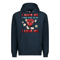 Navy i have me i take care of me i love me Premium Hoodie - MaliasSmallBusiness