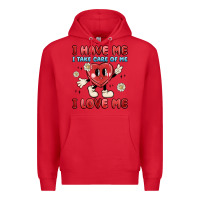 Red i have me i take care of me i love me Premium Hoodie - MaliasSmallBusiness