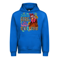 Cobalt just a girl who loves chickens Urban Hoodie - NancyCooperArtShop