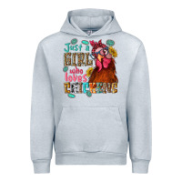 Heather Grey just a girl who loves chickens Urban Hoodie - NancyCooperArtShop