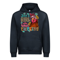 Navy just a girl who loves chickens Urban Hoodie - NancyCooperArtShop