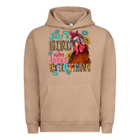 Pigment Burro just a girl who loves chickens Urban Hoodie - NancyCooperArtShop