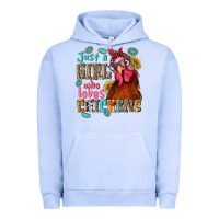 Pigment Grape Ice just a girl who loves chickens Urban Hoodie - NancyCooperArtShop