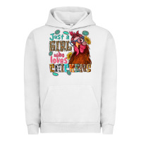 Pigment Lunar Rock just a girl who loves chickens Urban Hoodie - NancyCooperArtShop