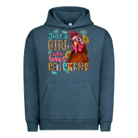 Pigment Midnight Navy just a girl who loves chickens Urban Hoodie - NancyCooperArtShop