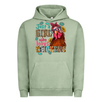 Pigment Oil Green just a girl who loves chickens Urban Hoodie - NancyCooperArtShop