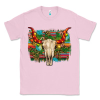 Bubblegum Pink western christmas bull skull Classic Tee - RanaPortraitStore
