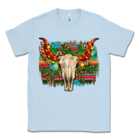 Dusty Blue western christmas bull skull Classic Tee - RanaPortraitStore