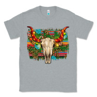Heather Grey western christmas bull skull Classic Tee - RanaPortraitStore