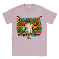 Lilac western christmas bull skull Classic Tee - RanaPortraitStore