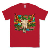 Red western christmas bull skull Classic Tee - RanaPortraitStore