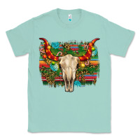 Seafoam western christmas bull skull Classic Tee - RanaPortraitStore