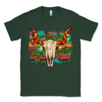 Sports Green western christmas bull skull Classic Tee - RanaPortraitStore