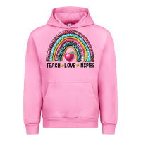 Fuchsia Pink rainbow teach love inspire Urban Hoodie - NancyCooperArtShop