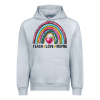 Heather Grey rainbow teach love inspire Urban Hoodie - NancyCooperArtShop