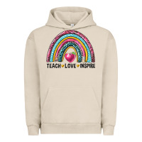 Pigment French Oak rainbow teach love inspire Urban Hoodie - NancyCooperArtShop