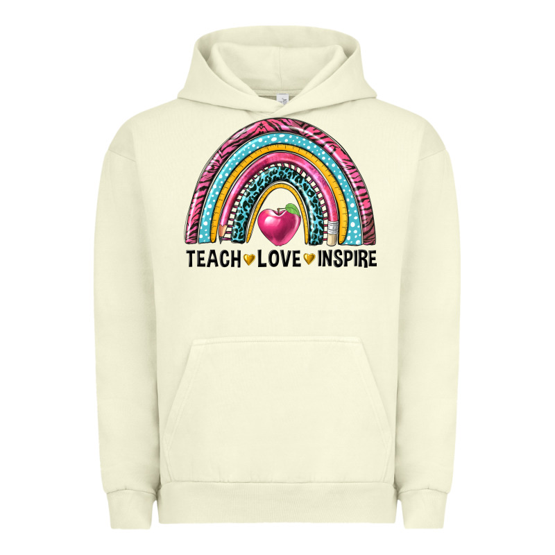 Rainbow Teach Love Inspire Urban Hoodie by NancyCooperArtShop | Teevron
