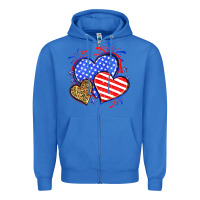 True Royal American flag leopard hearts Zipper Hoodie - Neo Western