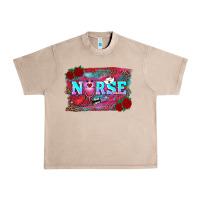 French Oak valentines day nurse with leopard and turquoise ba Urban Heavy Tee - RanaPortraitStore