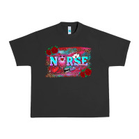 Pigment Black valentines day nurse with leopard and turquoise ba Urban Heavy Tee - RanaPortraitStore