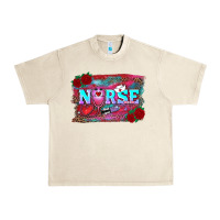 Sandshell valentines day nurse with leopard and turquoise ba Urban Heavy Tee - RanaPortraitStore