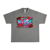 Tornado valentines day nurse with leopard and turquoise ba Urban Heavy Tee - RanaPortraitStore