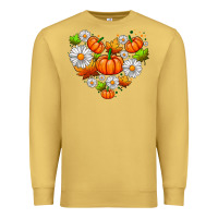 Antique Gold pumpkin and daisies Premium Sweatshirt - AdoDesignShop