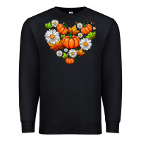 Black pumpkin and daisies Premium Sweatshirt - AdoDesignShop