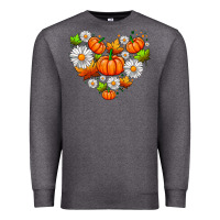 Charcoal Heather pumpkin and daisies Premium Sweatshirt - AdoDesignShop