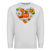 Dove Grey pumpkin and daisies Premium Sweatshirt - AdoDesignShop