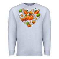 Heather Grey pumpkin and daisies Premium Sweatshirt - AdoDesignShop