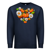 Navy pumpkin and daisies Premium Sweatshirt - AdoDesignShop