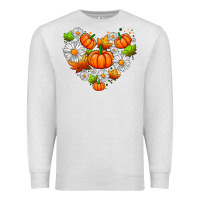 Oatmeal Heather pumpkin and daisies Premium Sweatshirt - AdoDesignShop