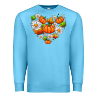 Ocean Blue pumpkin and daisies Premium Sweatshirt - AdoDesignShop