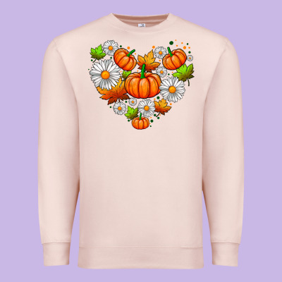 Pumpkin And Daisies Premium Sweatshirt Designed By Adodesignshop