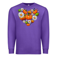 Purple pumpkin and daisies Premium Sweatshirt - AdoDesignShop