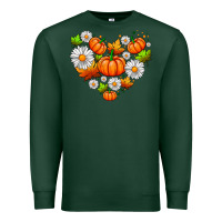 Sports Green pumpkin and daisies Premium Sweatshirt - AdoDesignShop
