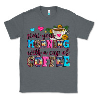 Charcoal Heather start your morning with a cup of coffee Classic Tee - Zillion Design Studio