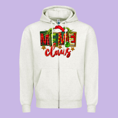 Christmas Meme Claus Zipper Hoodie Designed By Fadigitalartstudio