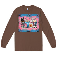 Chestnut cat coffee cups Long Sleeve Tee - Zillion Design Studio
