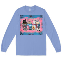 Colony Blue cat coffee cups Long Sleeve Tee - Zillion Design Studio