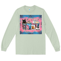 Matcha cat coffee cups Long Sleeve Tee - Zillion Design Studio
